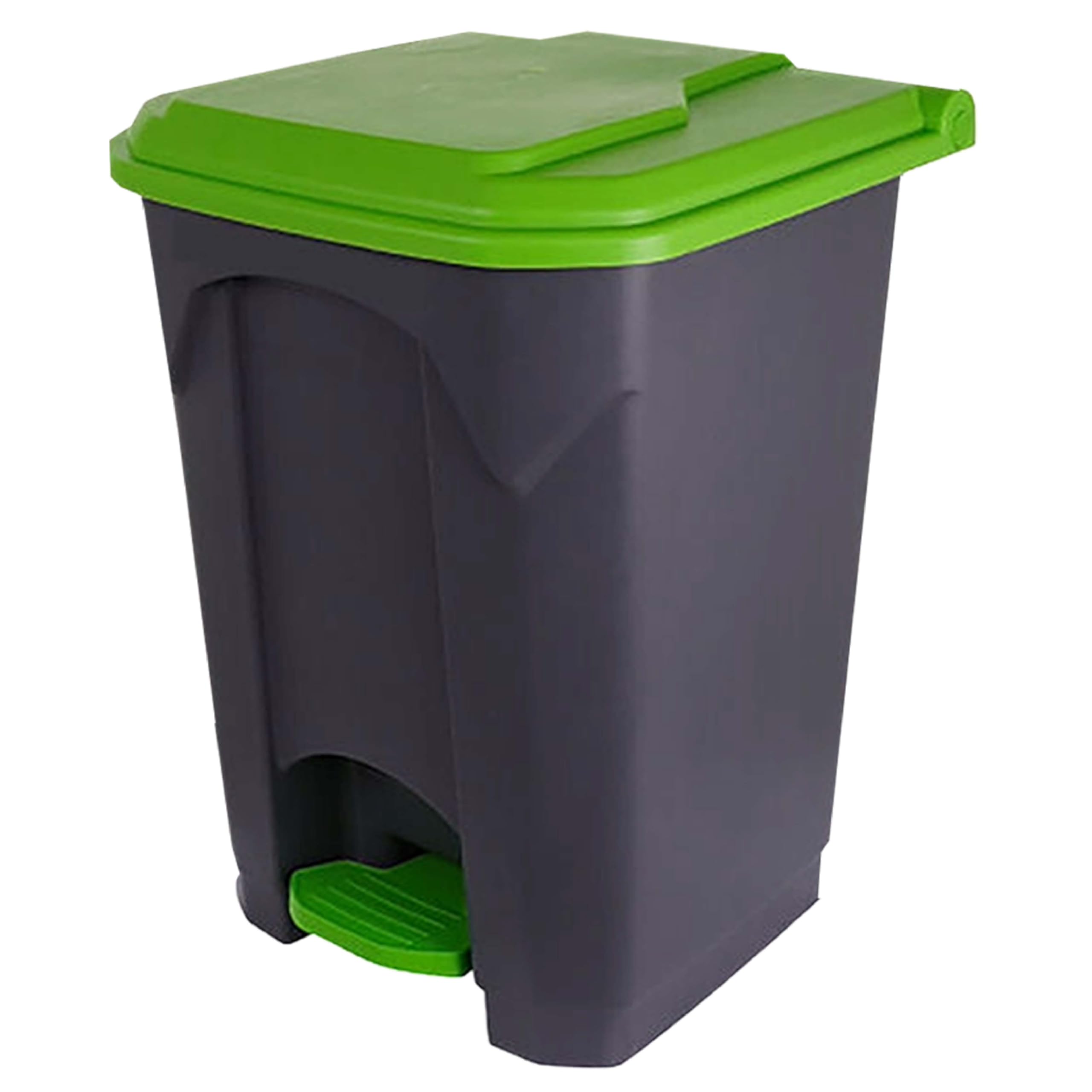 Large Kitchen Recycling Bin 87L - Tall Plastic Indoor Rubbish Waste & Recycle Bin with Lid - Heavy Duty Home Office Dustbin Waste Container - Fits Standard Bin Bags - Easy Clean & Durable (87L, Green)