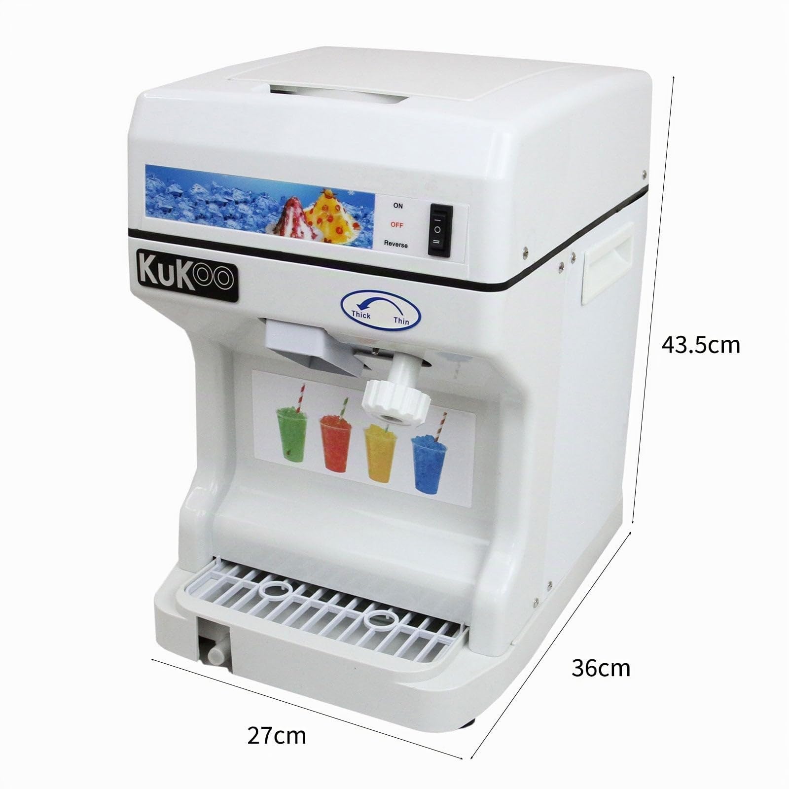 KUKOO Machine à Granité Broyeur de Glace Glace Pilée 250W 120KG/H Cuisine Fêtes