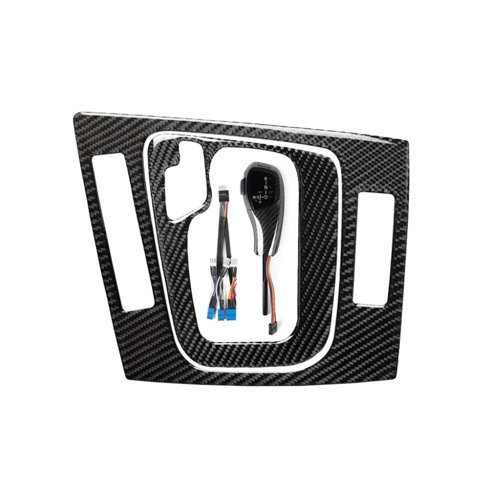 Porfeet Gear Shift Knob, Automatic Stick Carbon Fiber Car Trim Head Cover Gear Shift Knob fit Compatible with BMW E46