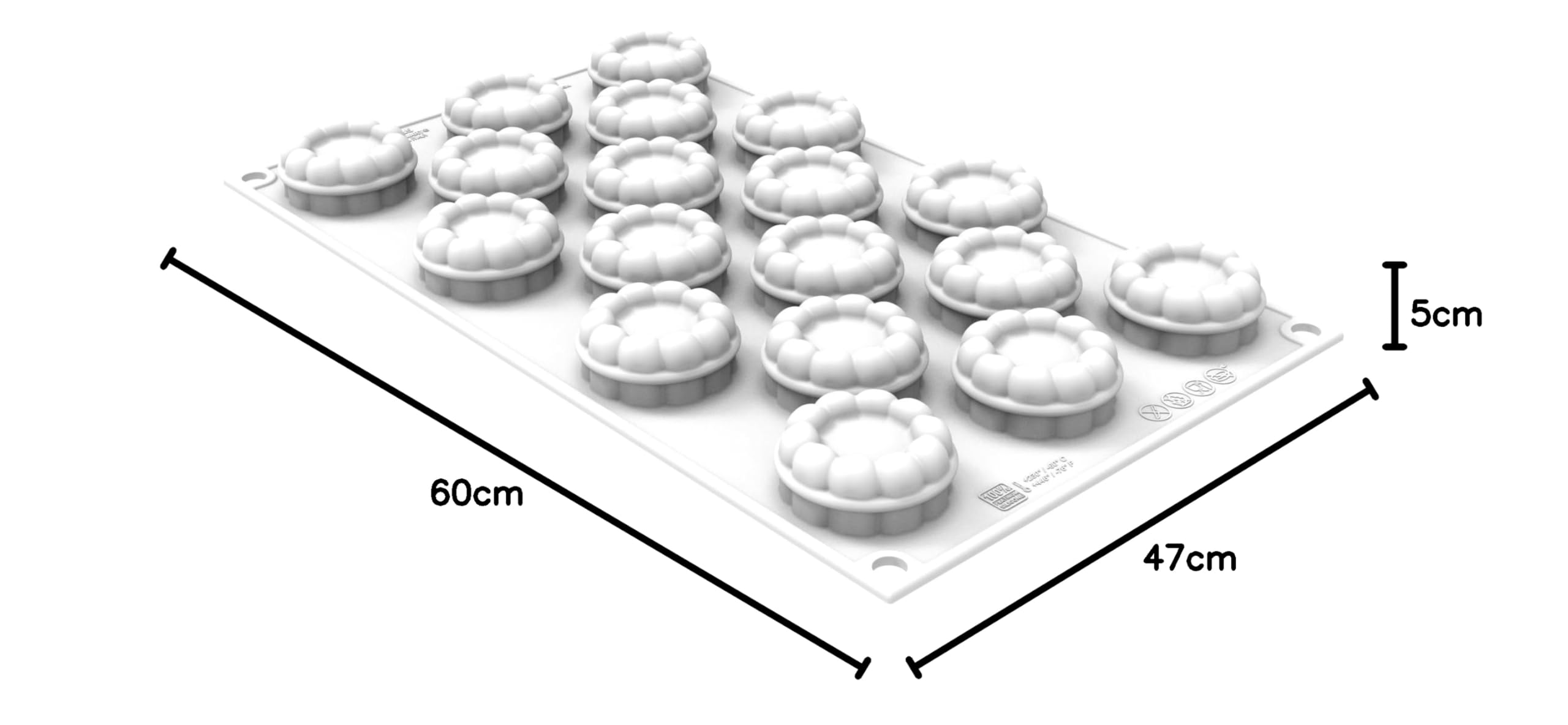 silikomart Stampi in Silicone per Dolci – Charlotte XS 16 - ⌀38 H 18 MM - Accessori Professionali per Natale e Pasticceria - Stampini Monoporzione per Dolci Forno