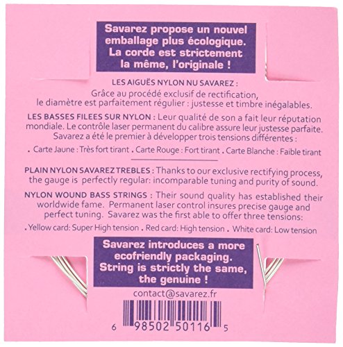 Cordes Savarez 525R – Cordes de guitare classique en laiton, moyennes - Les Beatles, Paul McCartney, John Lennon, RIngo Starr, George Harrison Cordes Savarez 525R - Cordes de guitare classique en laiton, moyennes – Image 3