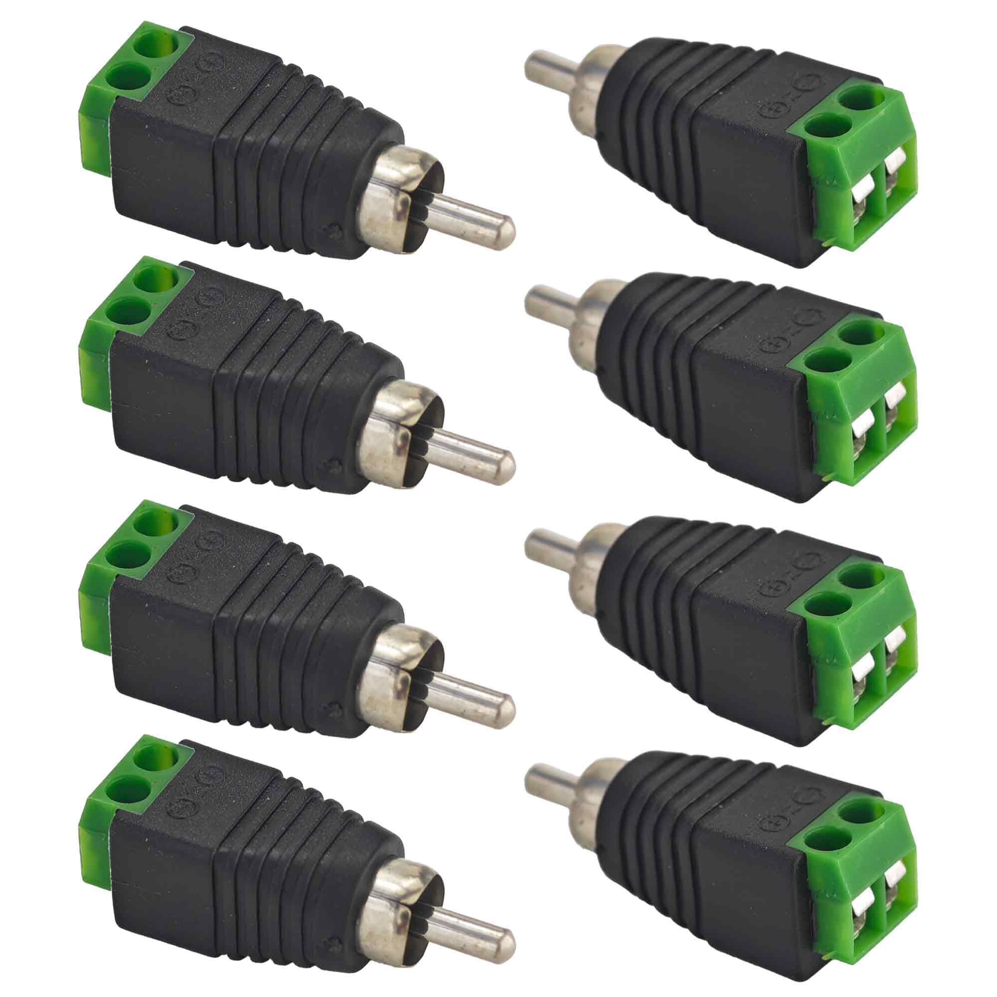 Adaptador RCA macho a cable altavoz pson de 8 piezas verde para proyectos diy 6