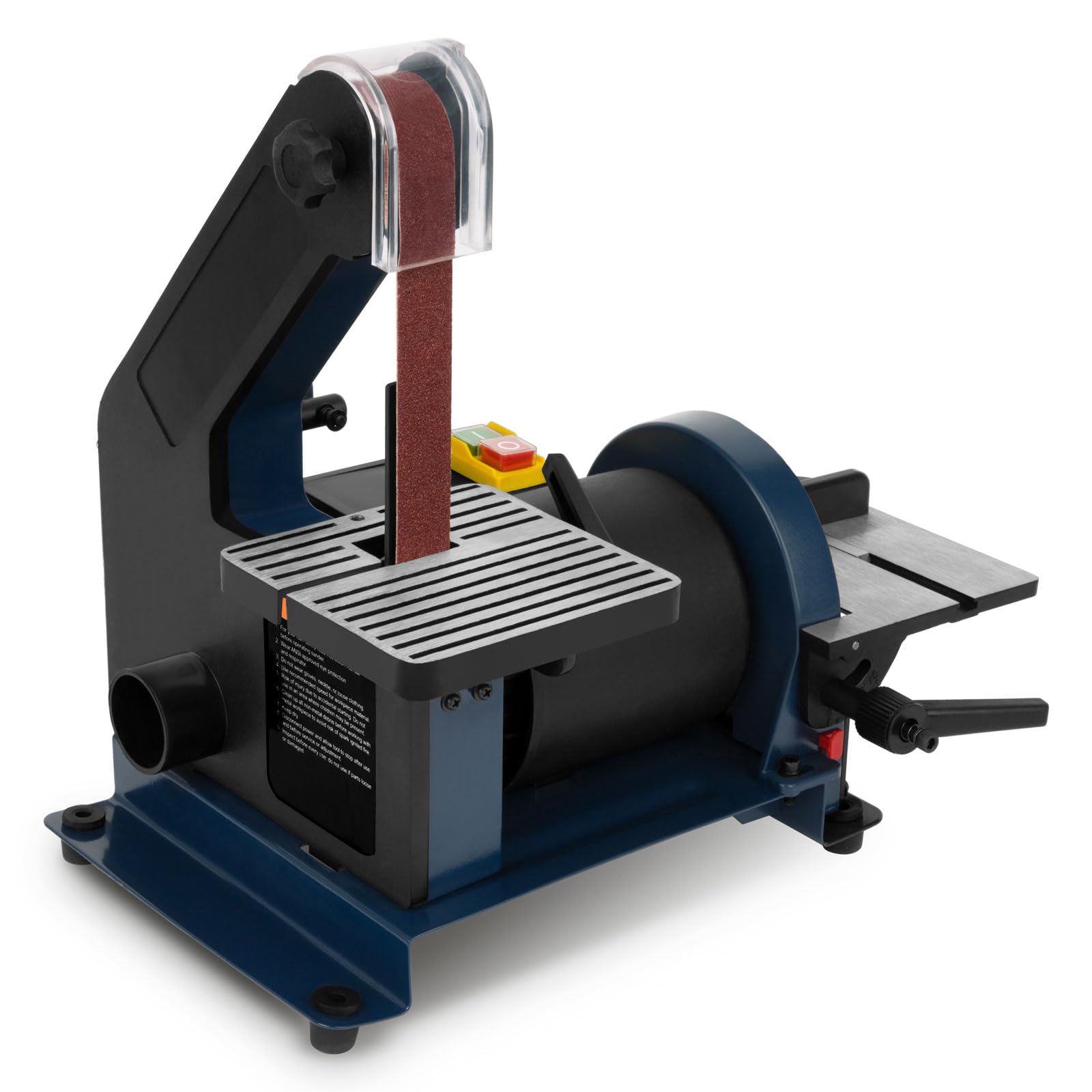EBERTH Schleifmaschine Bandschleifmaschine Bandschleifer Tellerschleifer Elektrisch 300W (Verstellbare Werkzeugauflage, Verstellbares Schleifband, Antivibrationsfüße, inkl. Schleifpad & Schleifband)