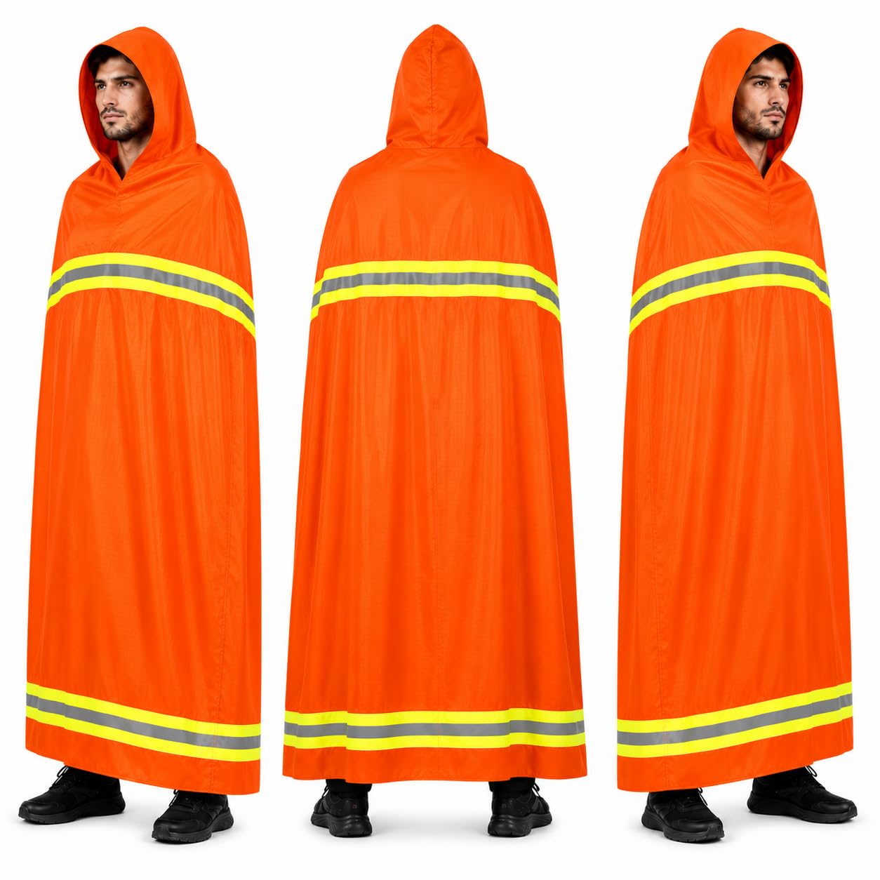 Manta ignífuga | Manta ignífuga con capucha | Mantas de emergencia contra incendios para cuerpo completo | Capa con capucha de emergencia con tiras reflectantes | Resistente al calor