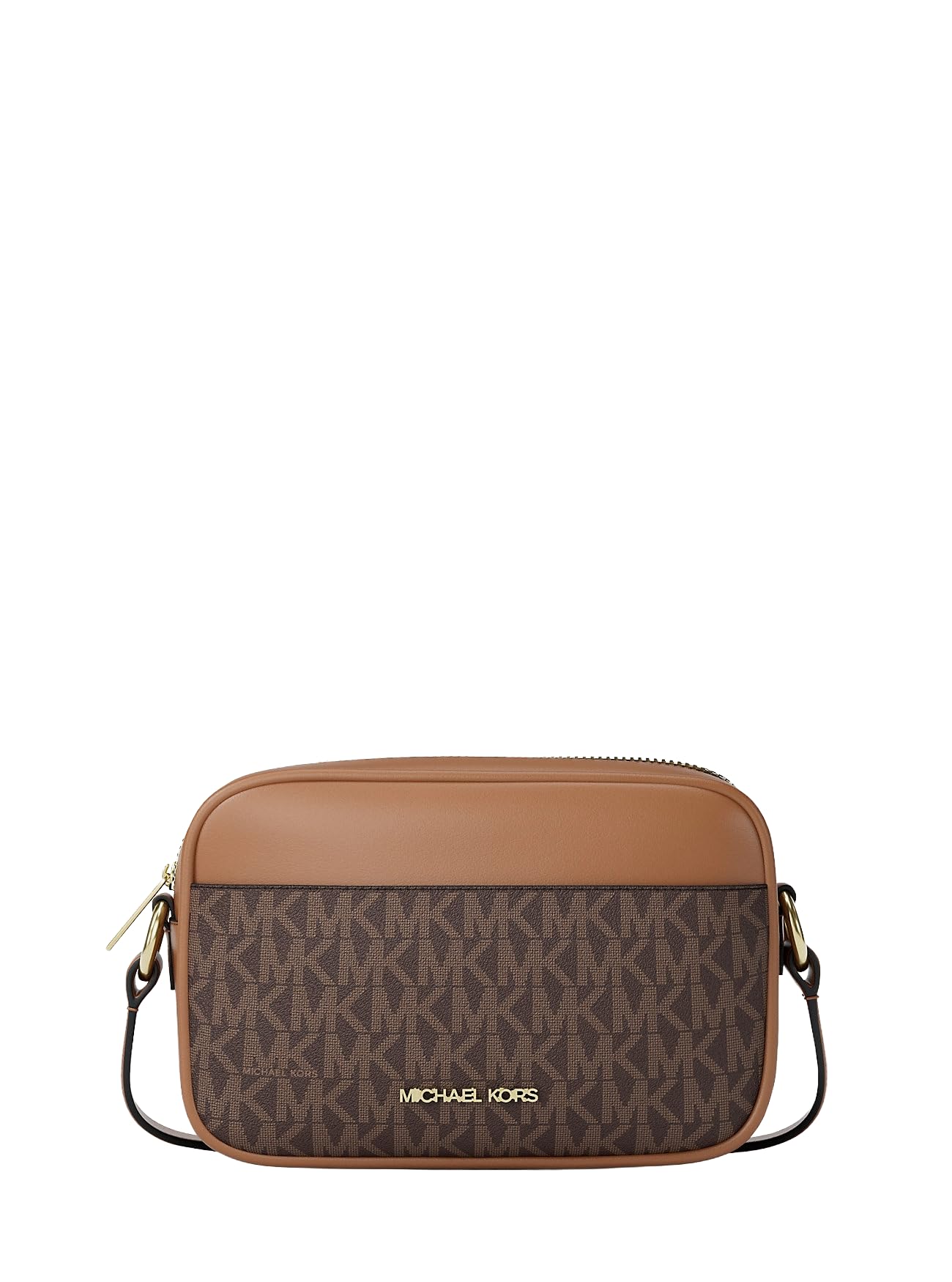 Michael Kors Jet Set Small Signature Logo Camera Crossbody Bag Brown