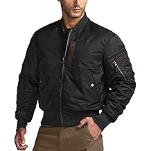 CQR Men's Casual Bomber Jacket, Outdoor Fall/Winter Zip-Up Windbreaker, Water Resistant Padded MA-1 Flight Jacket with Pocket