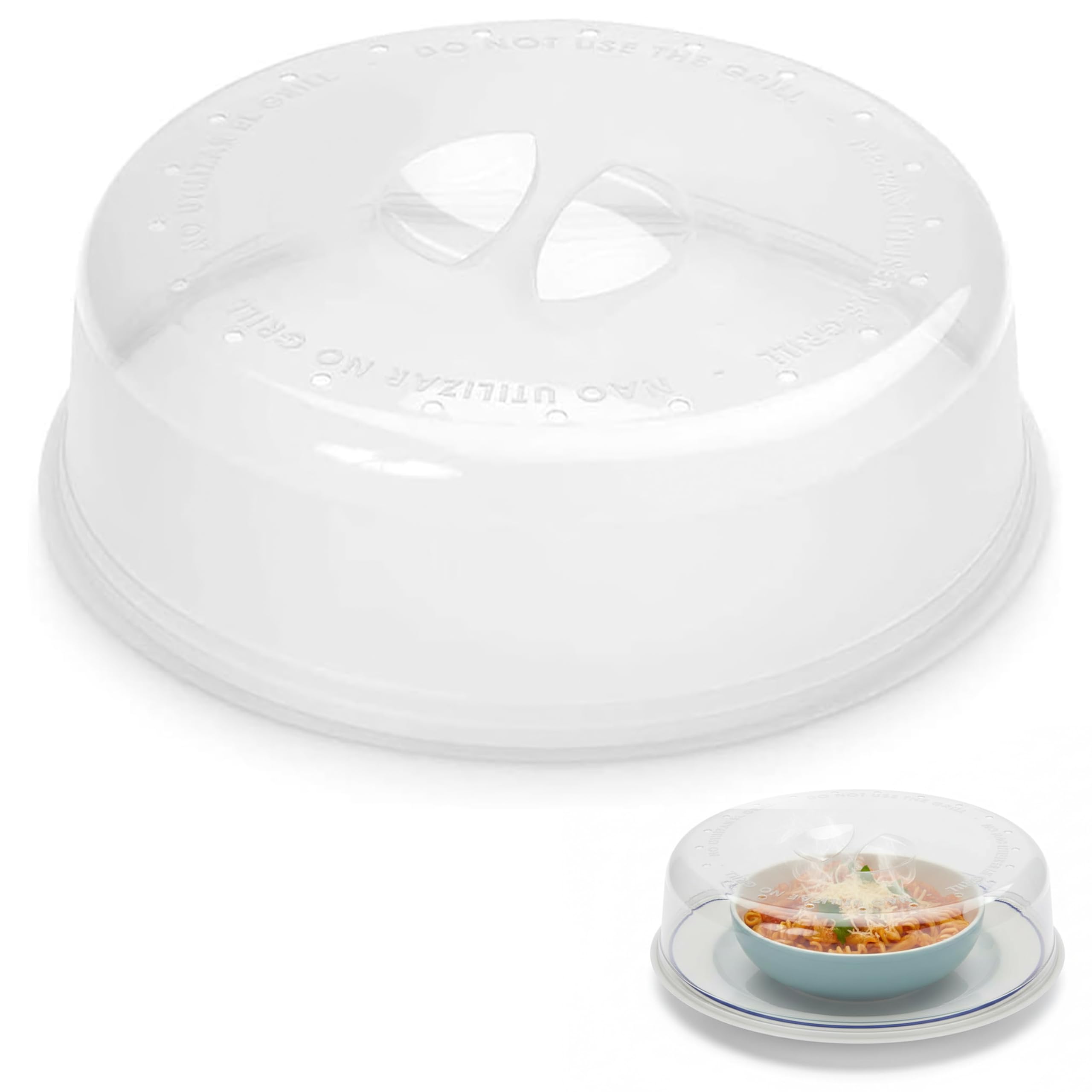 Microwave Splash Guard Lid - 27.5cm Plastic Microwave Cover with Steam Outlet to Prevent Messes and Overflows, Perfect for Safe and Easy Heating