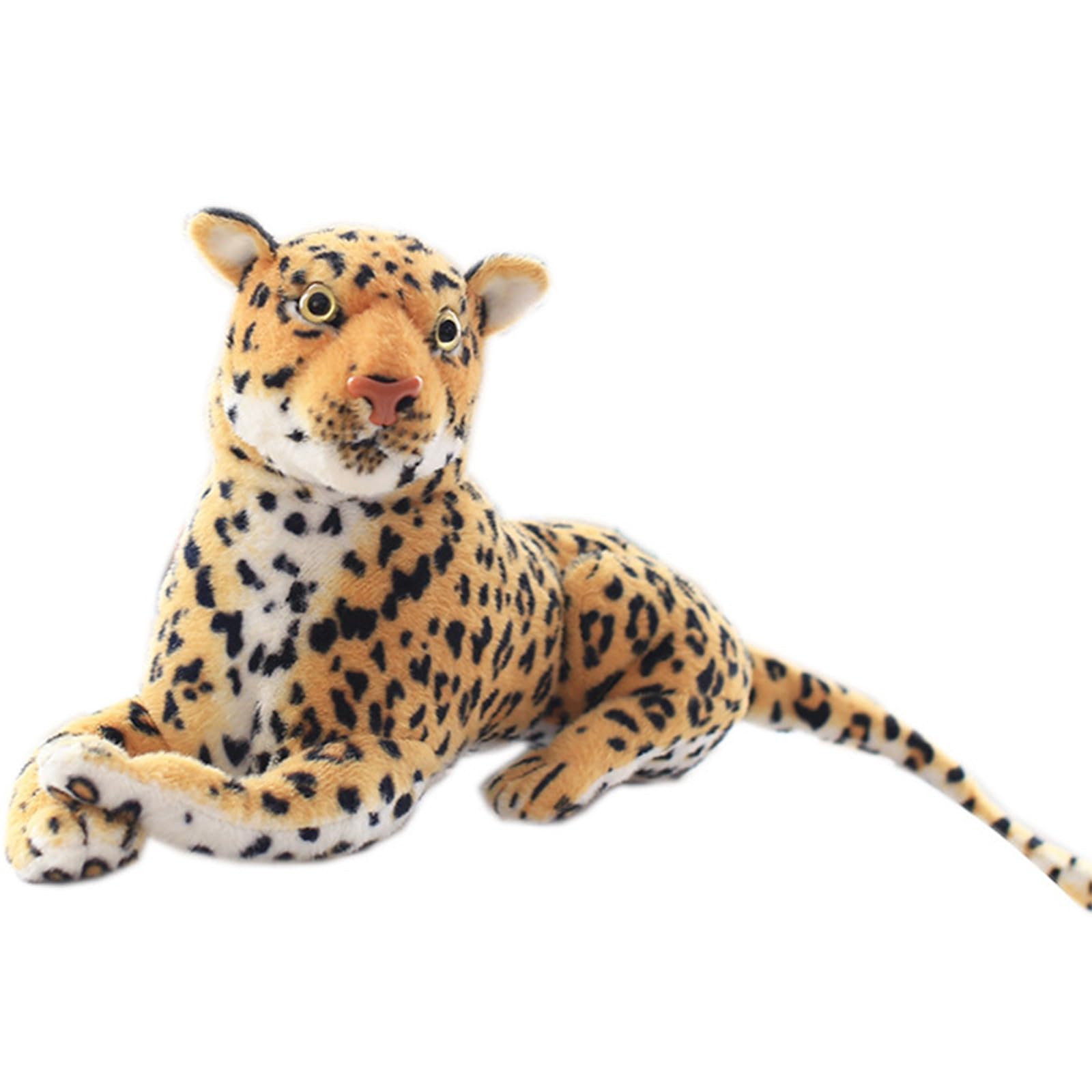 Leopard Stuffed Animal, Large Cheetah Plush Toy Lifelike Big Cat Pillow Wild Safari Realistic Giant Animal Decor Gift for Kids(90cm/35.4")