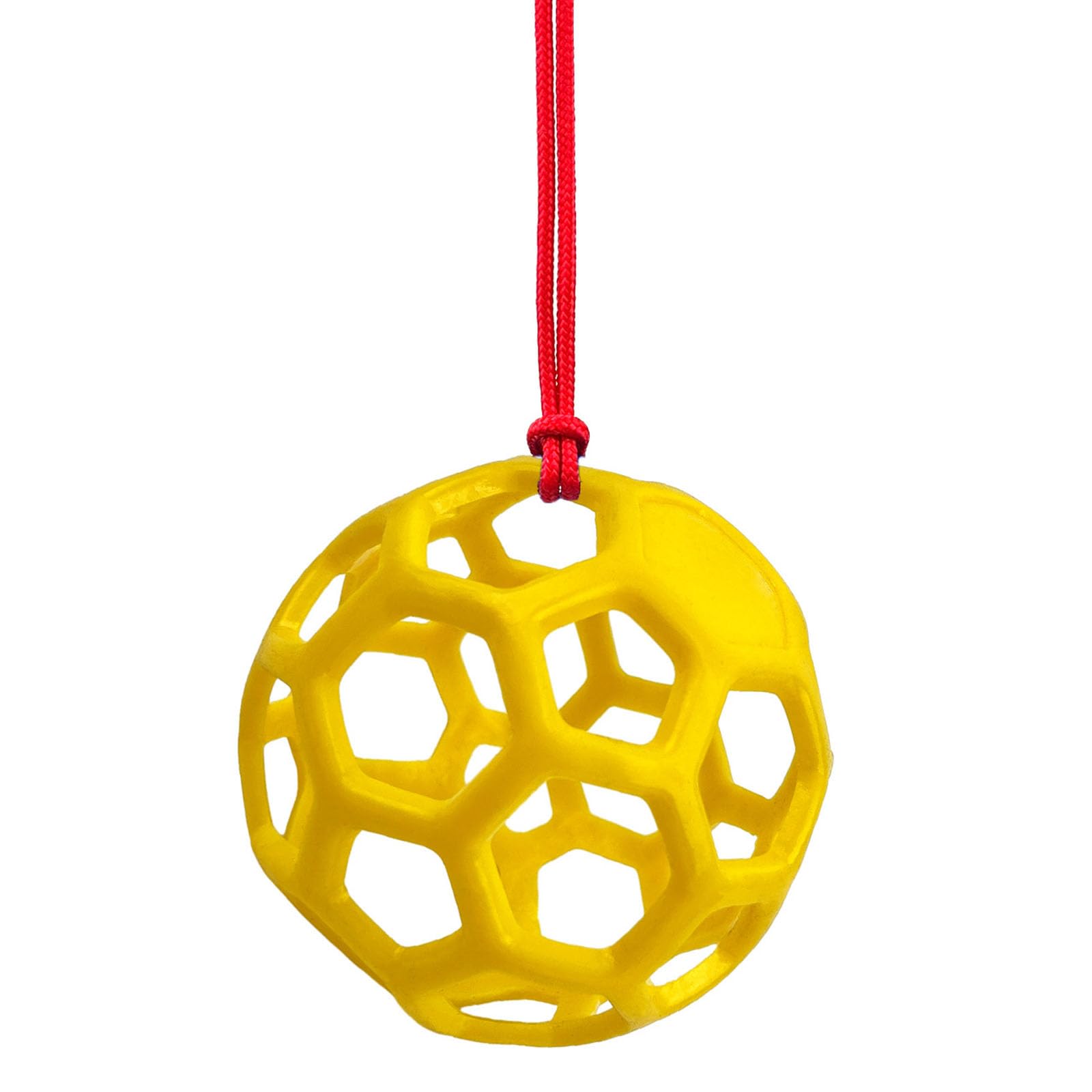 BT Bear Pet Hay Feeder Ball,Horse Treat Ball Hanging Interactive Feeder Toy for Rabbits Goat Pony,Yellow - Image 2