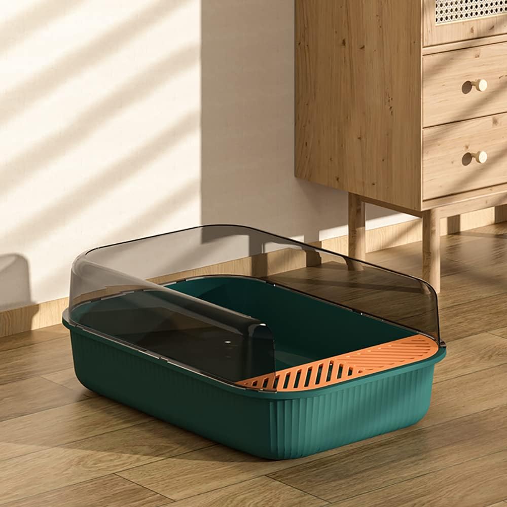 ZOOBERS RetroStyle Large Cat Litter Box with AntiSplash High Sides, Detachable Design, Odor