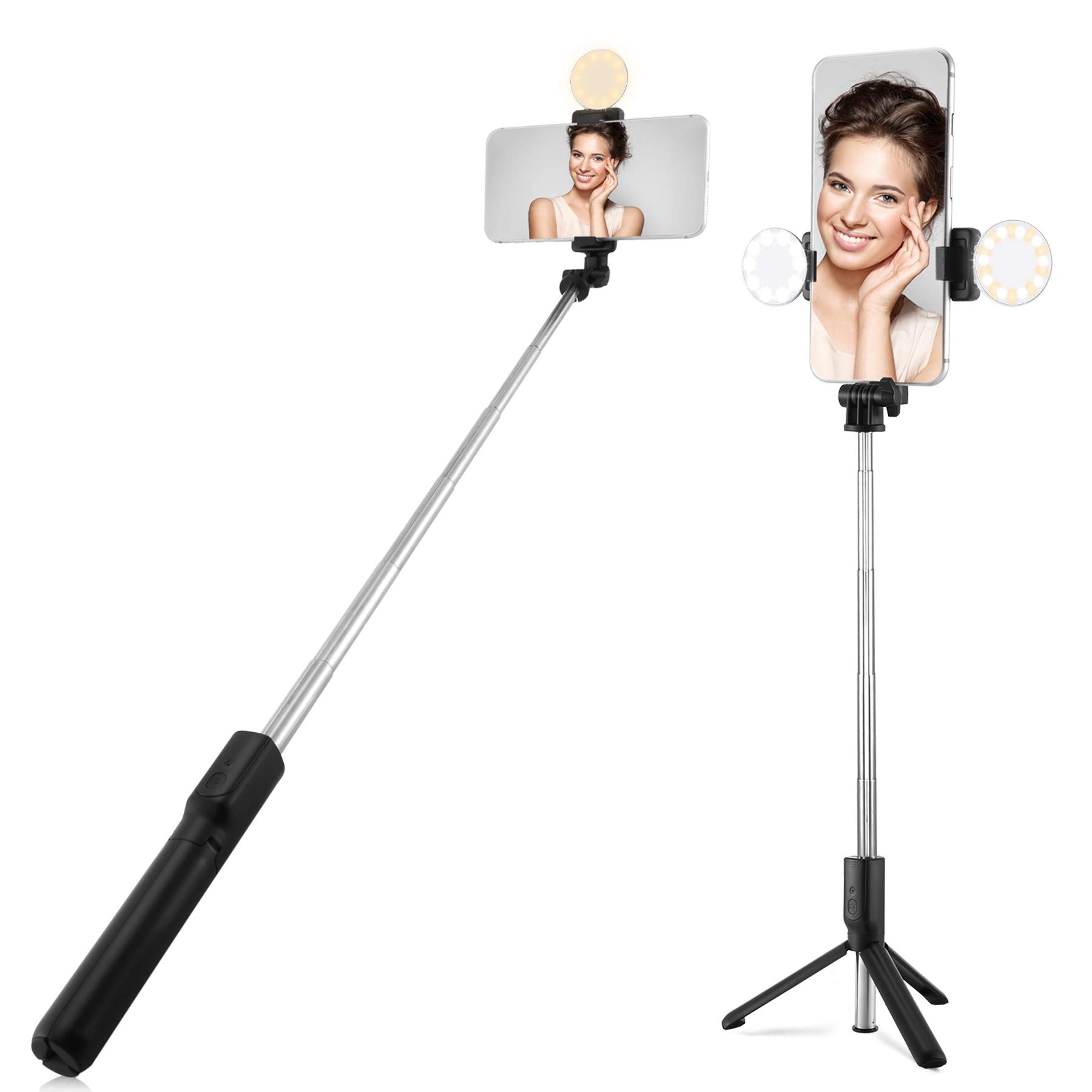 CAFELE Selfie Stick Tripod,Extendable Phone Tripod Stand with Detachable Bluetooth Remote,7.68-31.5 Inch Tripod Stand for iPhone 11/XS MAX/X/8/8 Plus, Galaxy S10/S9/S9 Plus,More