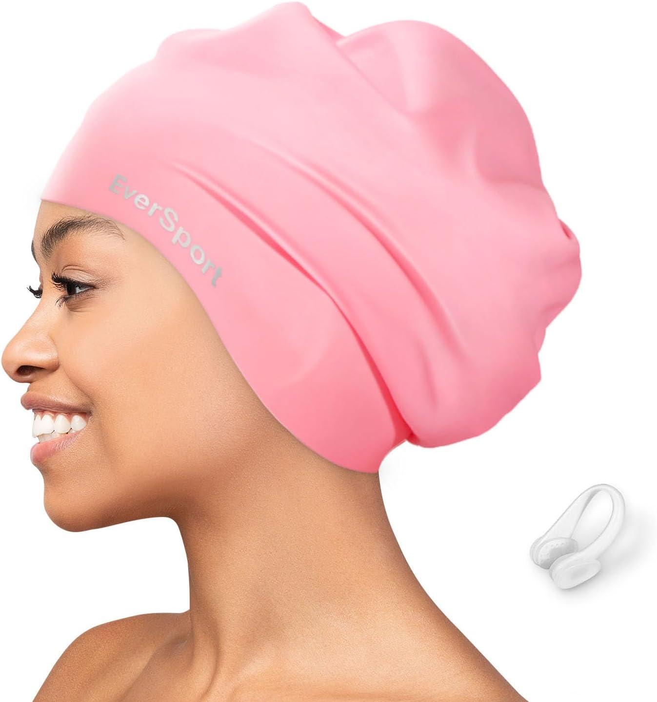 EverSport Swimming Cap Women Men Long Hair Large Silicone Swim Cap