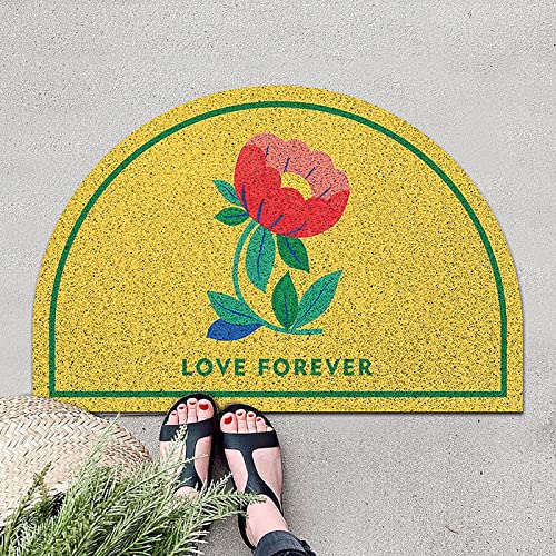 Tapis de bienvenue extérieur et intérieur antidérapant floral vert - 4