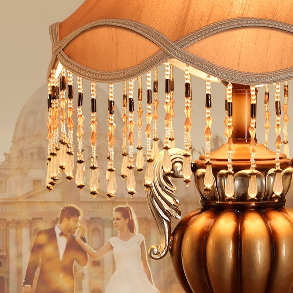 Lampada da Tavolo Continentale, Lavoro, apprendimento, Pre-Lettura, Lampada da scrivania, Decorazione della casa, luci da Tavolo, Paralume in Seta, Interruttore a Pulsante, lampadari