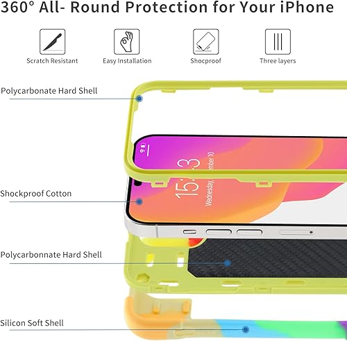 Miniatura 3 de JIFVIK Funda compatible con iPhone 14 Plus de 6.7 pulgadas con anillo, silicona suave y policarbonato duro, protección de grado militar funda