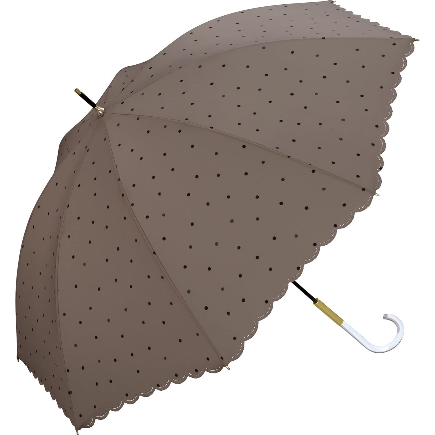 Amazon.co.jp: Wpc. 雨傘 ミルキードット ブラウン 長傘 58cm