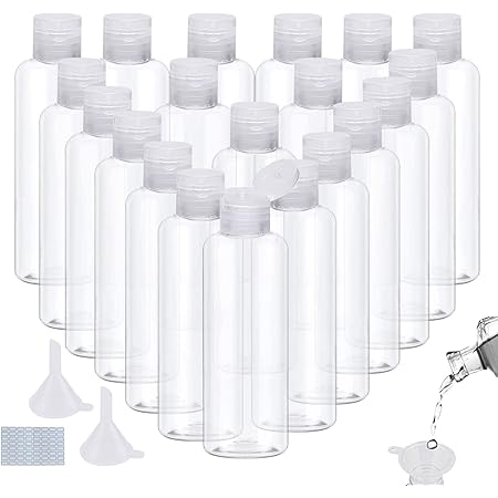 Lot De 34 Flacons Tampons, Comprend 14 Flacons En Plastique Réutilisables De 28,3 G Pour Femme, 18 Entonnoirs Réutilisables Pour Croisière, Concert, Extérieur (blanc