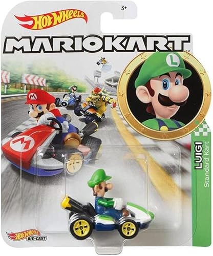 Miniatura 2 de Hot Wheels - Mario Kart - Luigi Standard Kart - 2023 - Mint/NrMint Barcos Burbuja Envueltos en una Caja