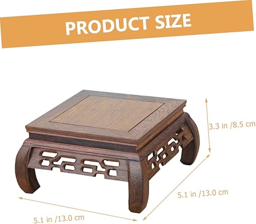 Miniatura 5 de Estante cuadrado de madera, soporte de tanque versátil para jarrones, cuencos de peces y plantas en maceta, base elegante para decoración del hogar