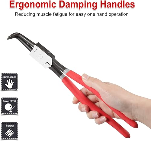 Miniatura 4 de SPEEDWOX Alicates de anillo de presión de 13 pulgadas, alicates de anillo de retención interno, mordazas dobladas de 90 grados, diámetro de punta de