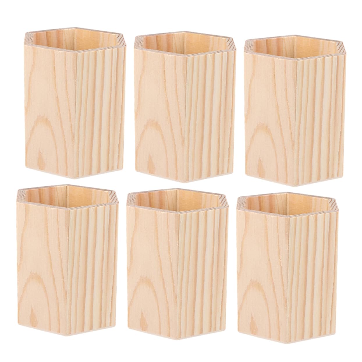 Porte crayons bois naturel pour bureau encombré : la solution de rangement géométrique en pin