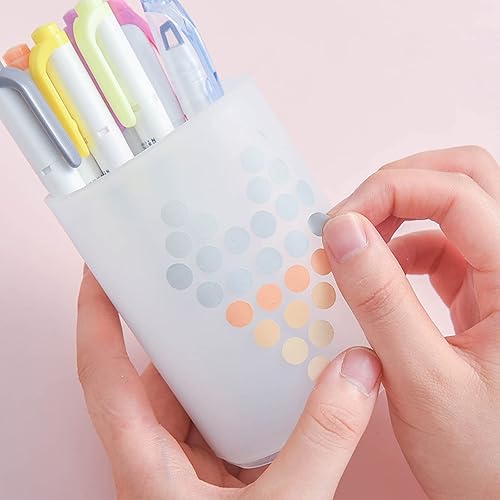 Miniatura 6 de YUBBAEX Morandi - Calcomanías redondas de cinta washi de 516 pulgadas, 1250 puntos para planificador de diario de vias, álbumes de recortes, 2 38