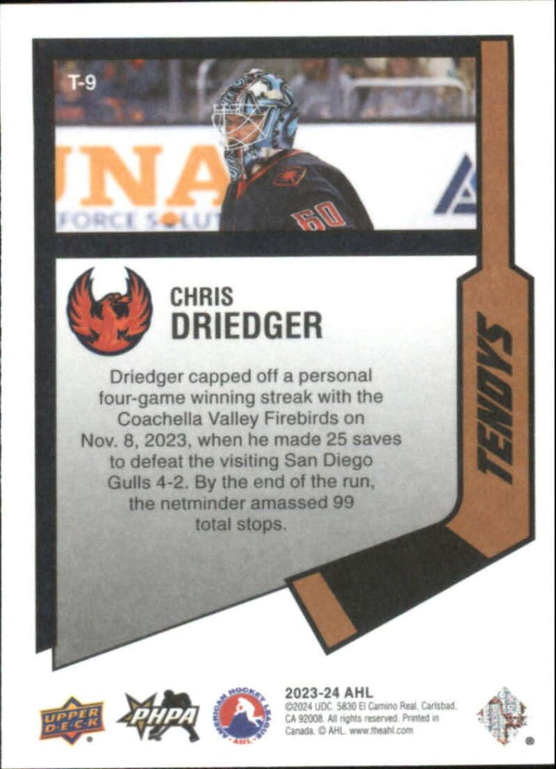Amazon.com: 2023-24 Upper Deck AHL Tendys Hockey #T-9 Chris