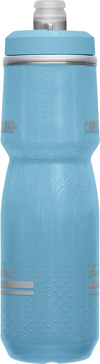 CamelBak Podium Chill Insulated Bike Water Bottle - Easy Squeeze Bottle - Fits Most Bike Cages - 24oz, Stone Blue