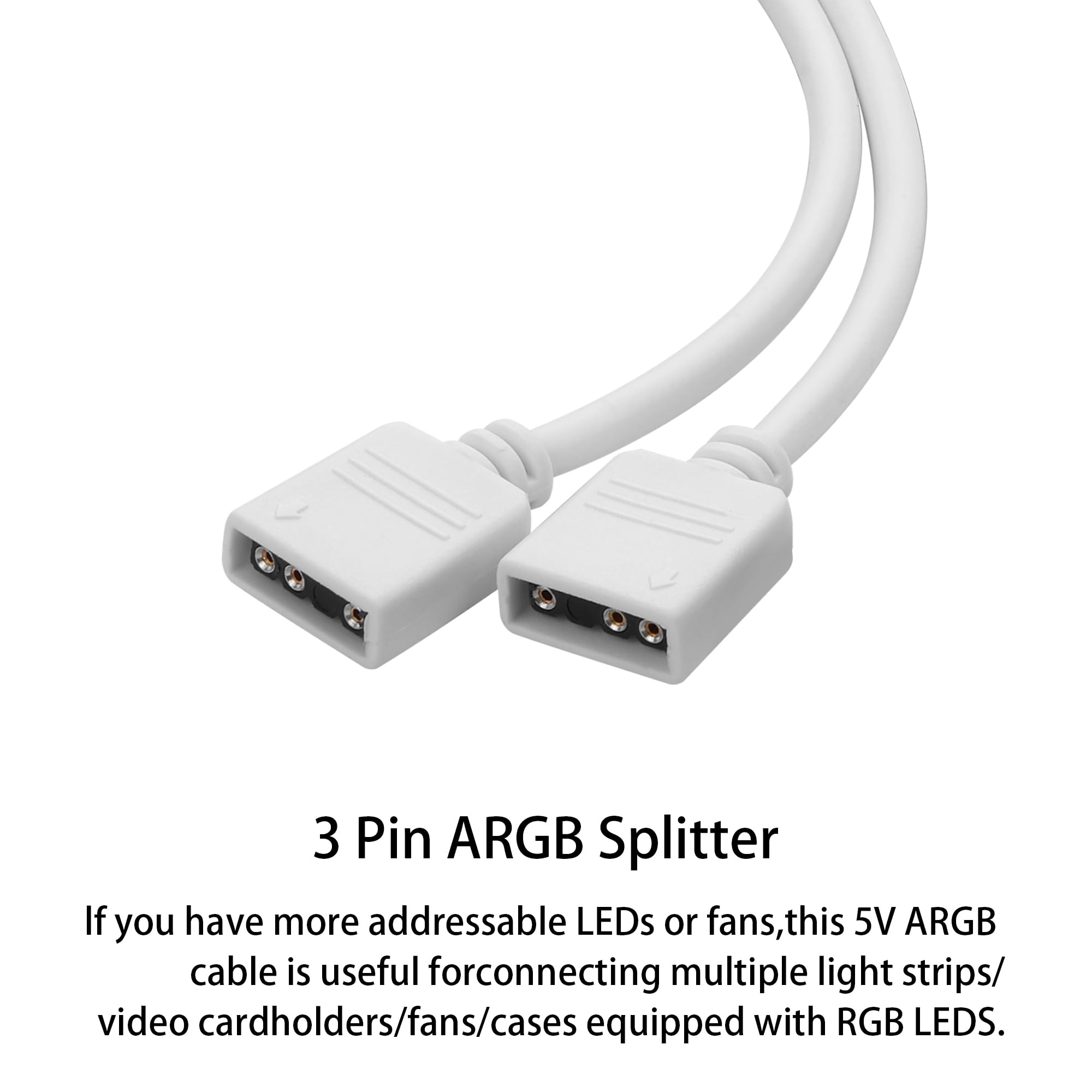 YAODHAOD Cable divisor ARGB de 12 V 4 pines RGB 5 V 3 pines y cable de extensión (1 a 2, ARGB)