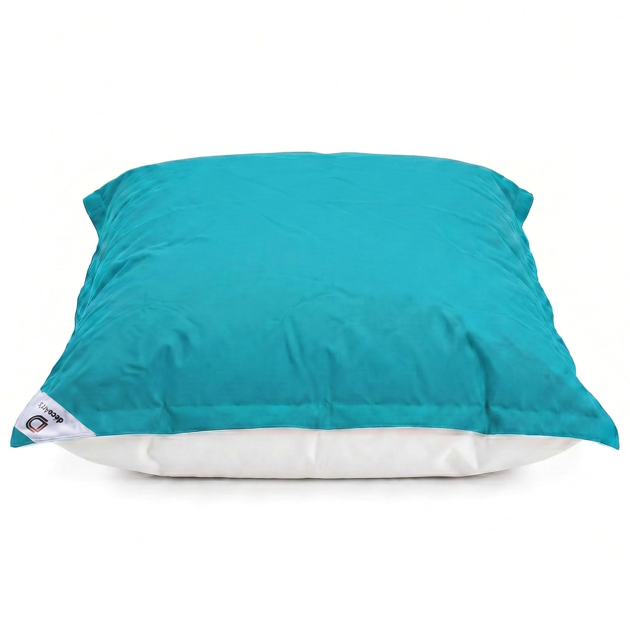 Puff Exterior Gigante XXL 180x140cm Flotante Piscina Impermeable - Puf Jardín Desenfundable - Relleno 450L Bolas Poliestireno - Azul Caribe