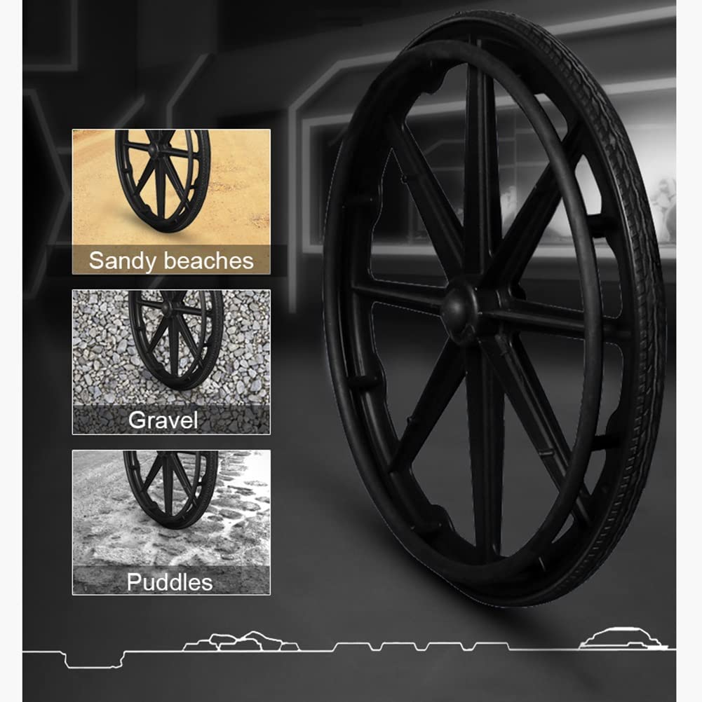 Rueda Trasera Para Silla De Ruedas Manual De 24 Pulgadas, Reemplazo De Rueda Sólida Para Discapacitados, Sillas De Ruedas Para Personas Mayores Para El Cuidado De La Salud, Rodamientos De 1/2", Color