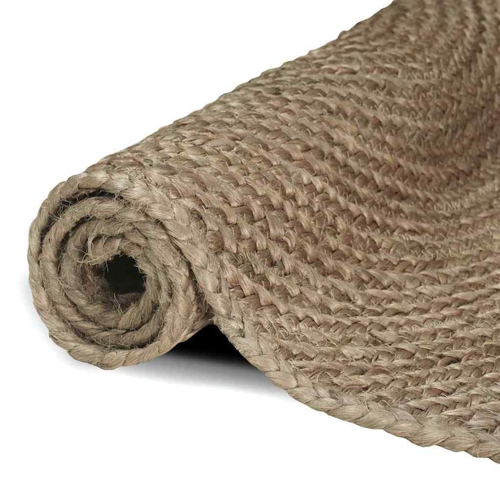 Makastle Tapis Carré Gris 240 x 240 cm en Jute Fait Main