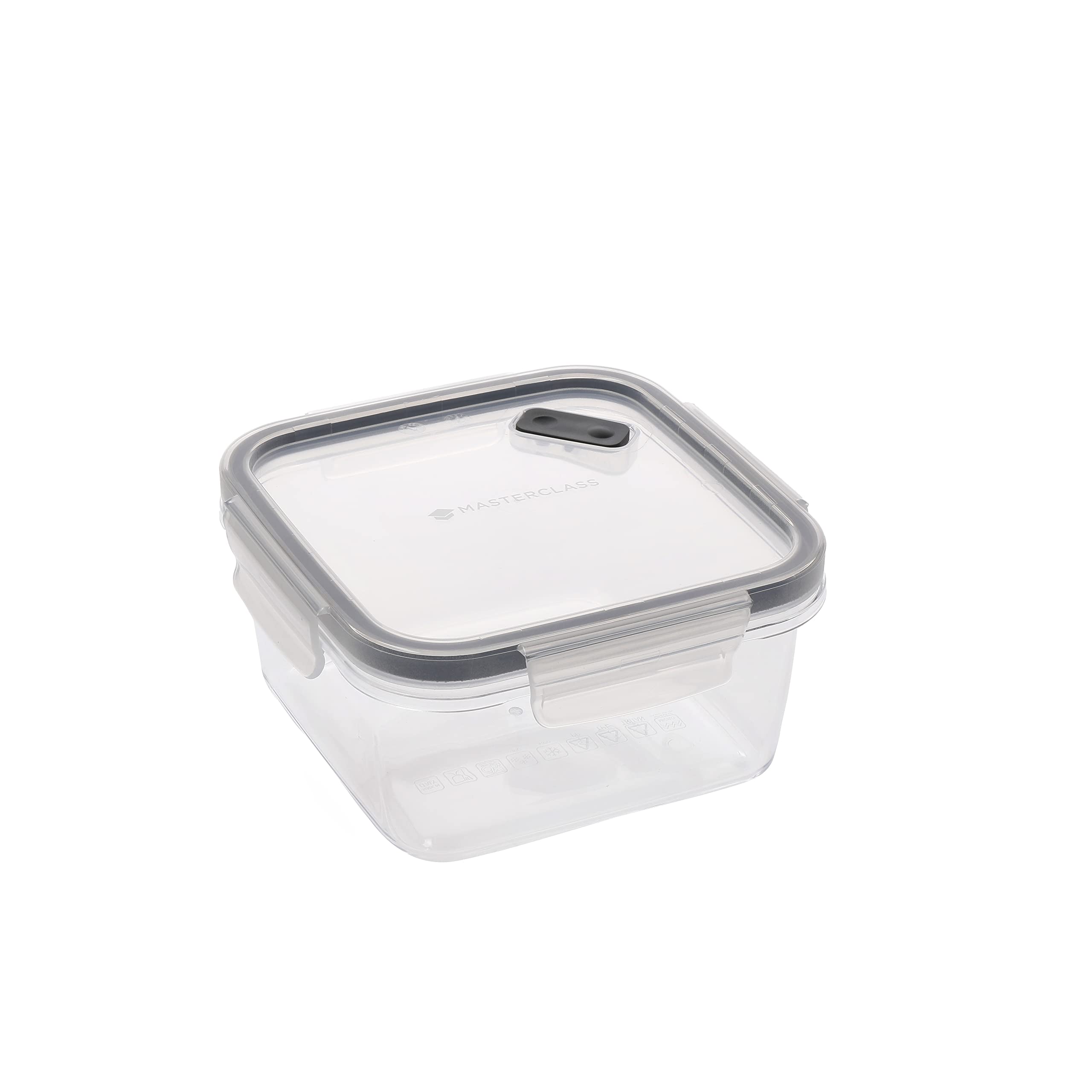 MasterClass Eco-Snap 1.4 Litre Recycled Food Container, Rectangular Plastic Food Storage Box, Leak-Proof Lunch Boxes, Ideal for Lunches and Meal Prep, Dishwasher Safe