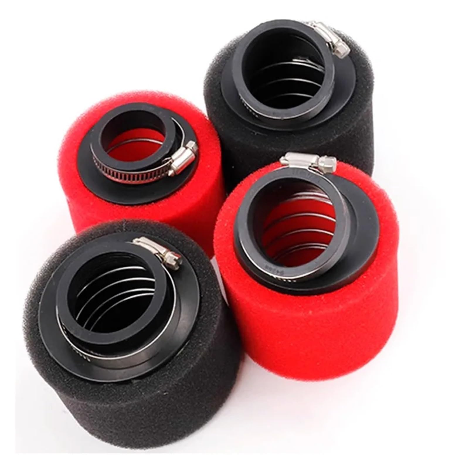 Filtro Aire Motocicleta Filtro De Aire De Espuma Negro Y Rojo 35mm 38mm 42mm 45mm 48mm Esponja Limpiadora Ciclomotor Scooter Dirt Pit Bike Motocicleta