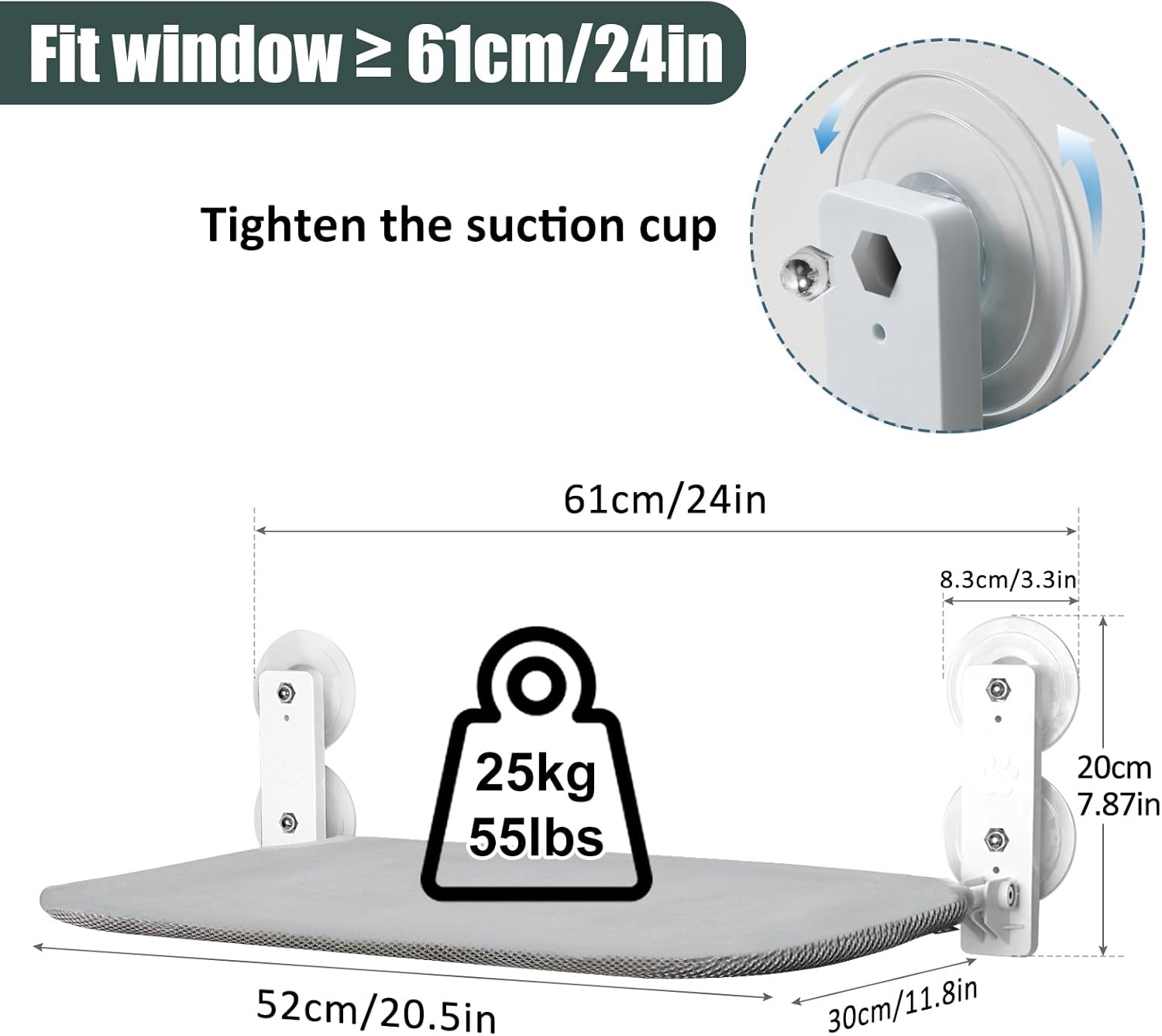 Hamaca Para Ventana De Gato SUNHOO - Plegable, Con Ventosas, Soporta Hasta 25 Kg