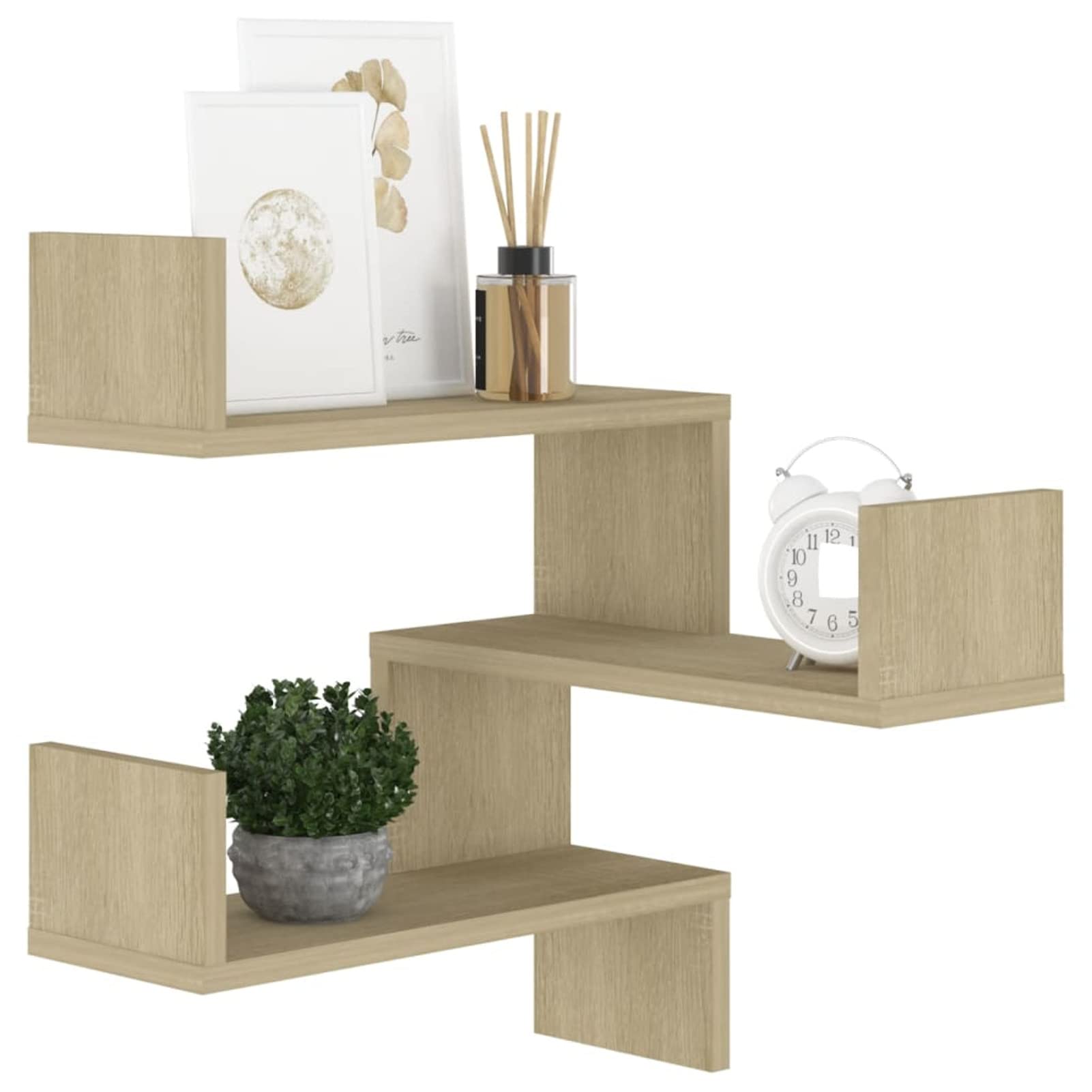 Gecheer Scaffale Angolare a Muro Rovere Sonoma 40x40x50cm in Truciolato,Scaffale Angolare a Parete,Mensole Angolari da Parete,Mensola ad Angolo,Mensole da Muro,Mensola da Parete
