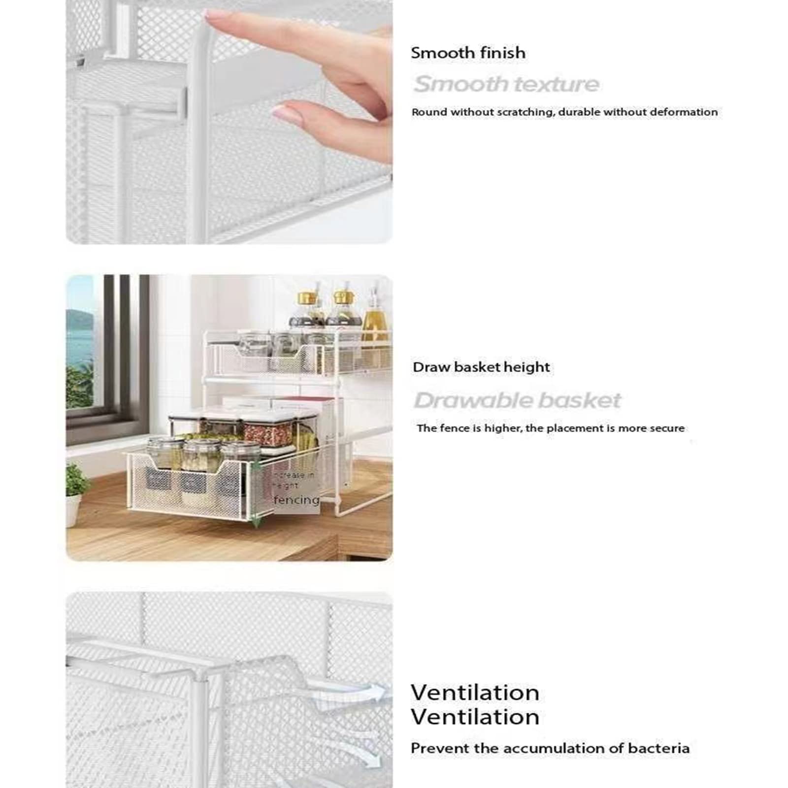 Fregadero de cocina plegable con doble cajón para baño y oficina, armario de cocina que ahorra espacio (negro) maximiza el almacenamiento y la eficiencia