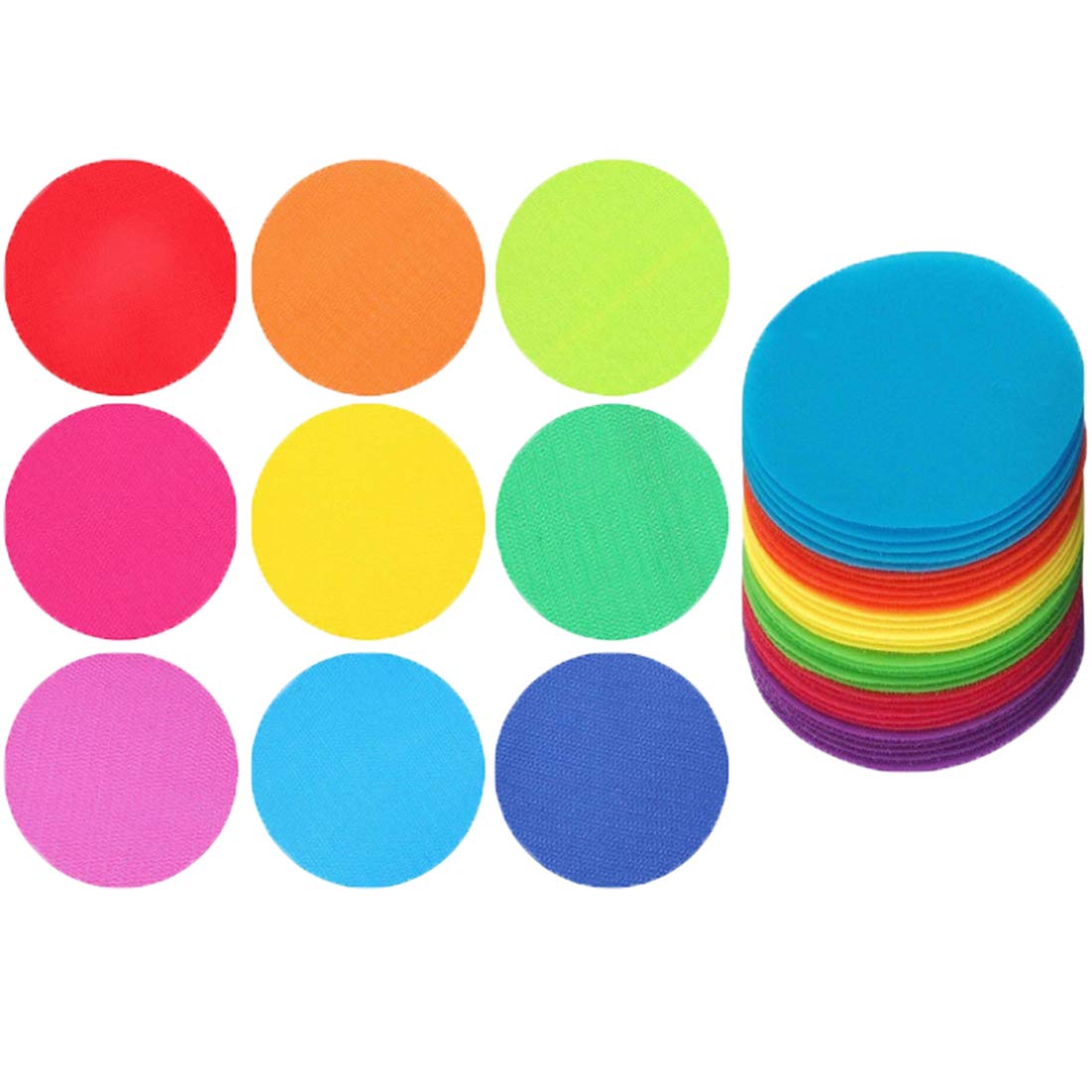 WELSTIK Spot Markers Carpet Markers Sitting for Classroom,4" Rug Circles Marker Dots for Preschool, Kindergarten, and Elementary Teachers,9 Colors (36 Pack)