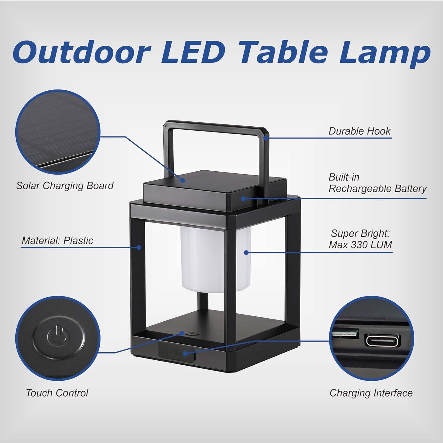 Solar Lantern Outdoor Table Lamp: Portable Hanging LED Lights - Waterproof Decorative Lights for Patio Camping - Image 5