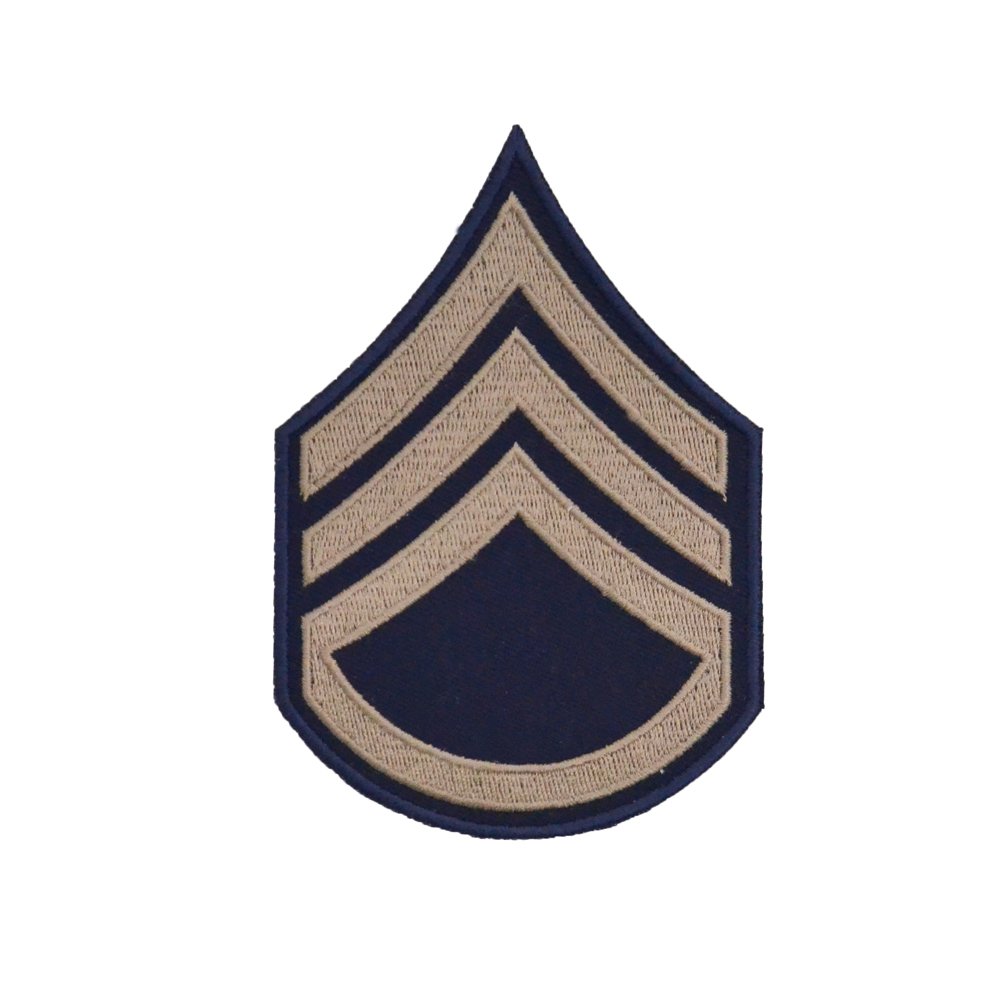 Epic Militaria pair of Reproduction World War 2 US Army Khaki Rank Patches (Staff Sergeant)