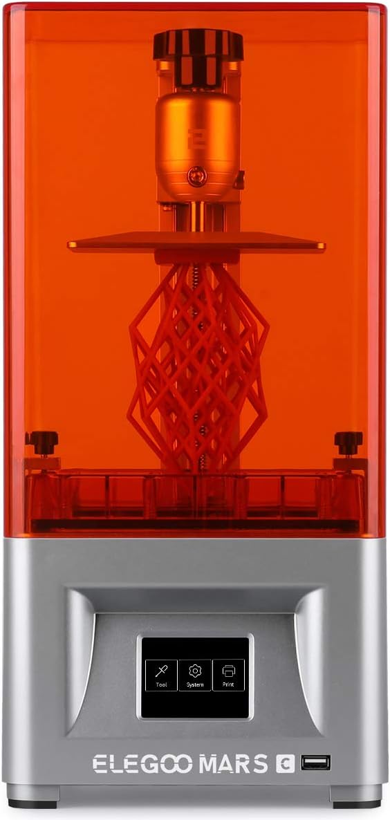 ELEGOO Mars UV Photocuring LCD 3D Printer with 3.5'' Smart Touch Color Screen Off-line Print 4.53in(L) x 2.56in(W) x 5.9in(H) Printing Size
