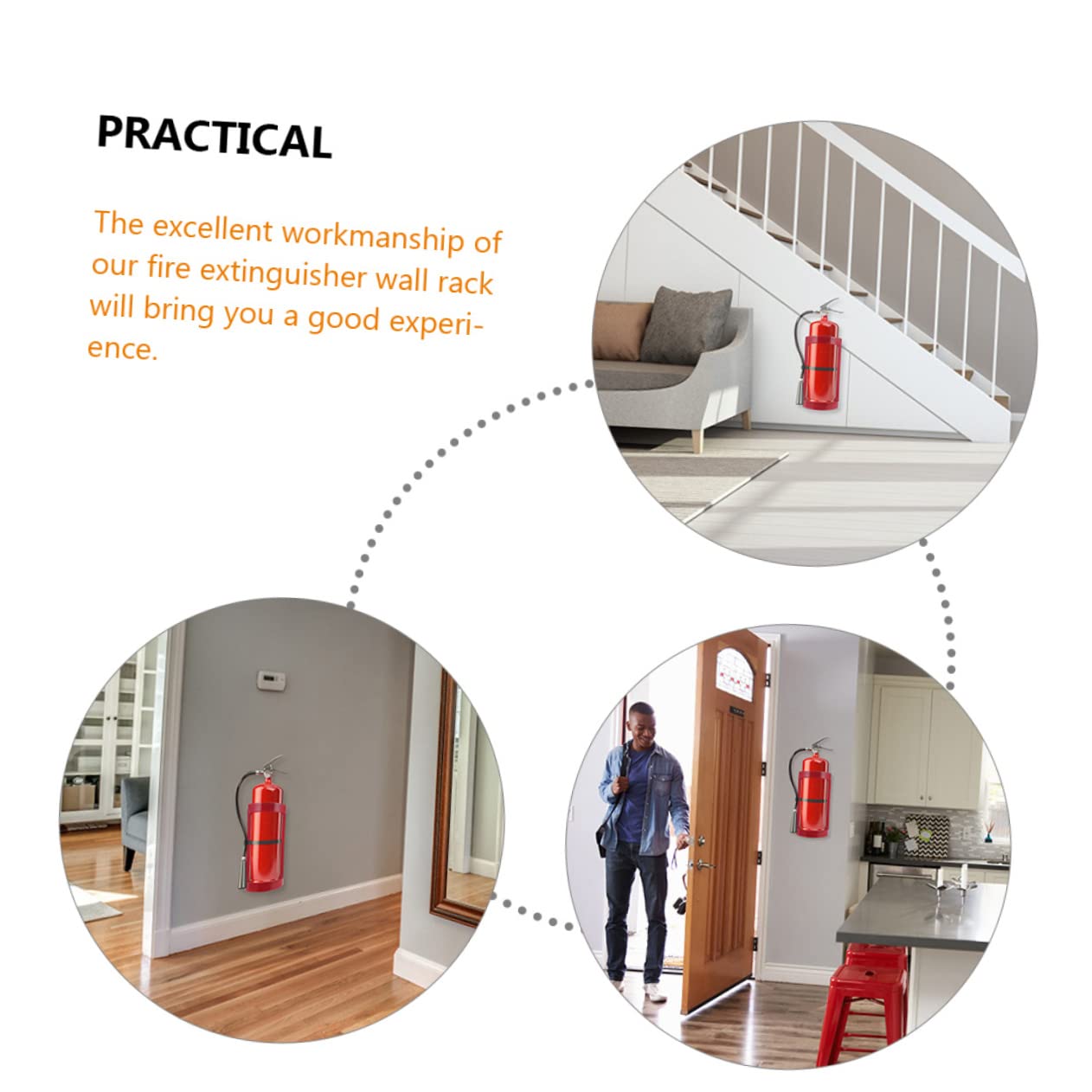 CLISPEED Soporte para Colgar Extintores de Incendios de Acero Rojo, Soporte de Pared Resistente Alta Durabilidad para Barco y Hogar