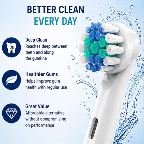Electric Toothbrush Heads 4 Pack, Replacement Heads Compatible with Oral-B