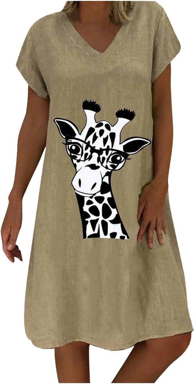 Hanomes Damen Sommerkleid für den Sommer Damen Minikleider Kurzarm