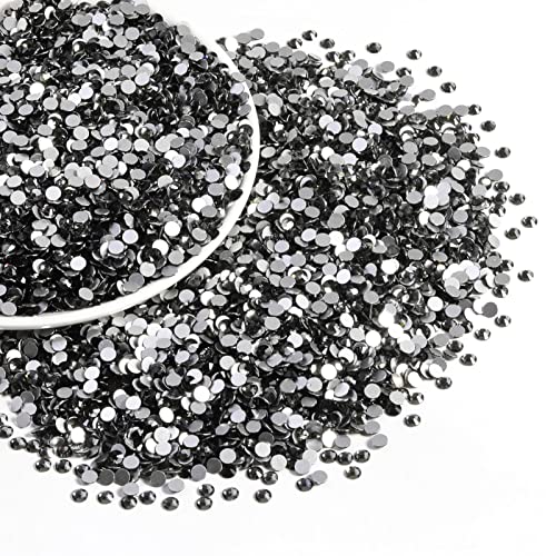 Image of Beadsland Flat Back Crystal Rhinestones Bulk, Black Diamond, SS20, 14400pcs | Flatback Glass Gems for Nails Crafts Clothes DIY Decoration, Glue Fix, 4.6-4.8mm