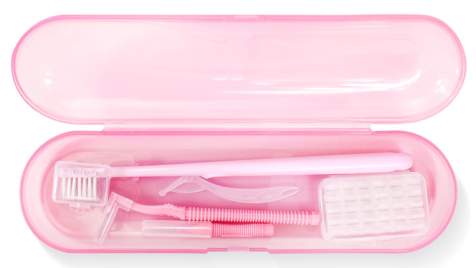 Orthodontic Care Travel Kit | V-Shape Toothbrush with Soft Bristles, Interdental Brushes, Orthodontic Wax, and Breathable Case | Portable Dental Kit for Braces and Aligners(PINK)-picture-26