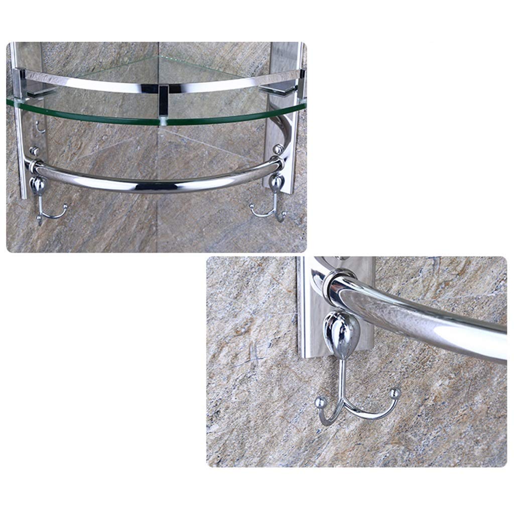 Estante De Esquina para Baño, Moderno Estante De Vidrio Templado, De Acero Inoxidable, para Ducha, Montado En La Pared, Accesorios para Lavabo(C)