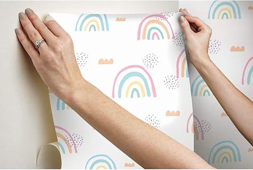 Miniatura 8 de RoomMates RMK11731RL - Papel tapiz autoadhesivo con extremo de arco iris rosa
