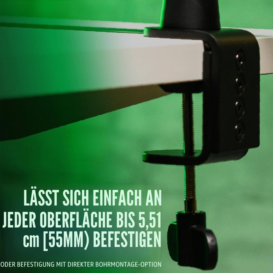 Shure by Gator by Gator Premium Low-Profile-Mikrofonständer für den Schreibtisch | voll verstellbar für Podcast, Streaming und Home Office Setups | (SH-BROADCAST2)