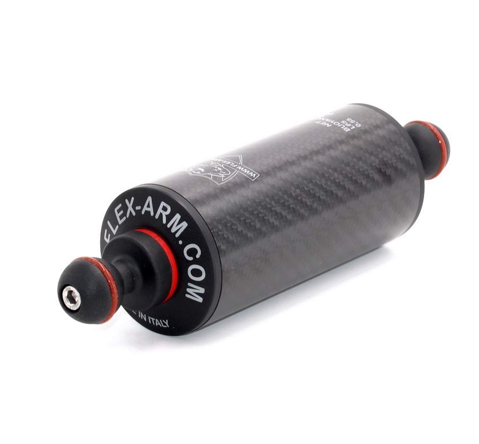 Carbon Blitzarm für Unterwassergehäuse 60 mm mit Kugeln 25 mm Länge 20 cm Buoyancy 250 g Unterwasserfotografie FLEX-ARM 60CA20S